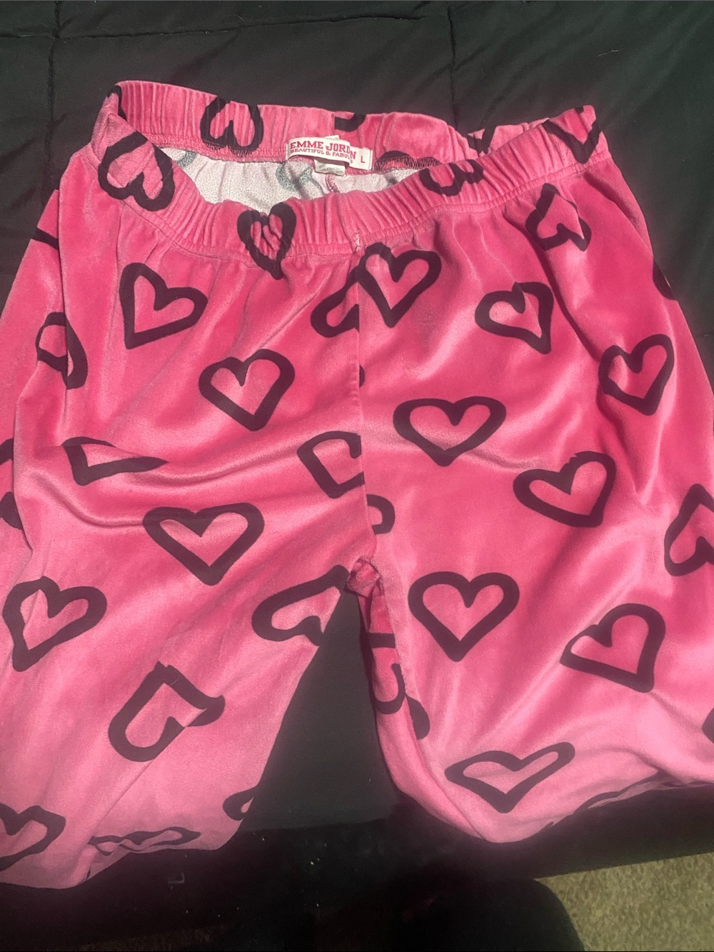 Kids' Pink Heart-Print Pajama Bottoms
